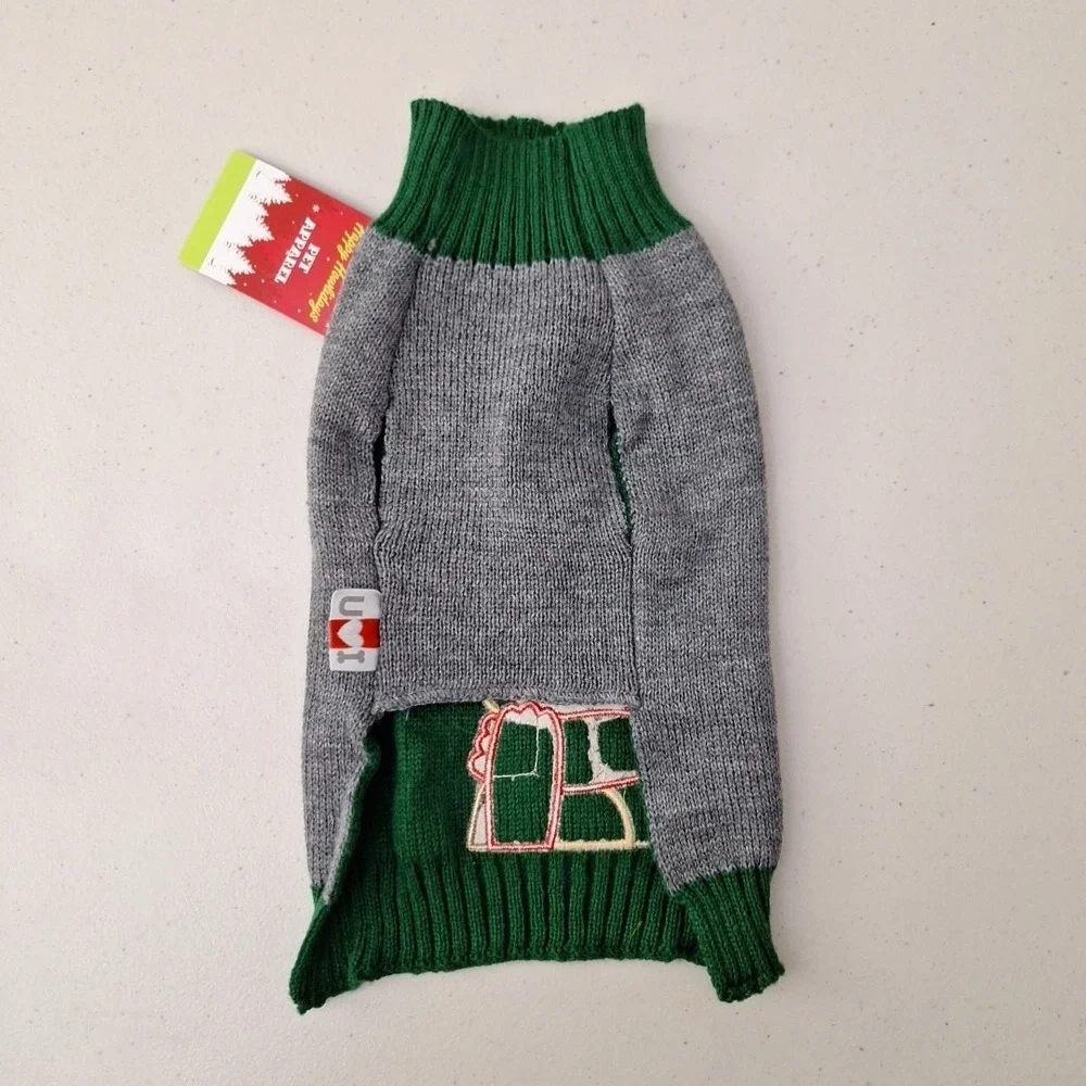 Warm Dog Knit Winter Sweater Christmas Rudolph Size S up to 12